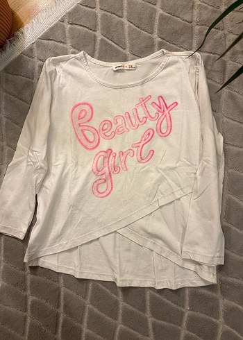 Beyaz Kız Çocuk Uzun Kollu Tişört - Görsel 2