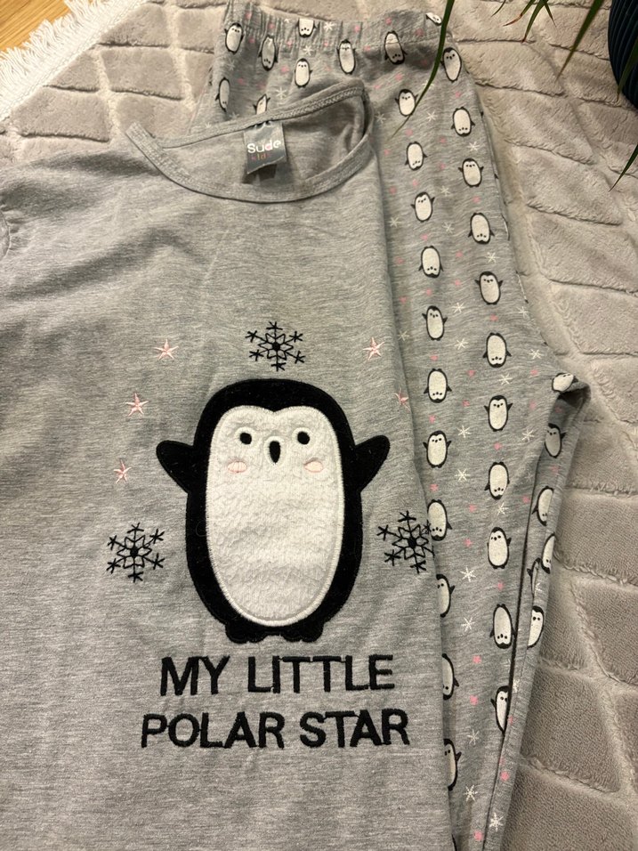 Uzun Kollu Gri Pijama Takımı - Görsel 3