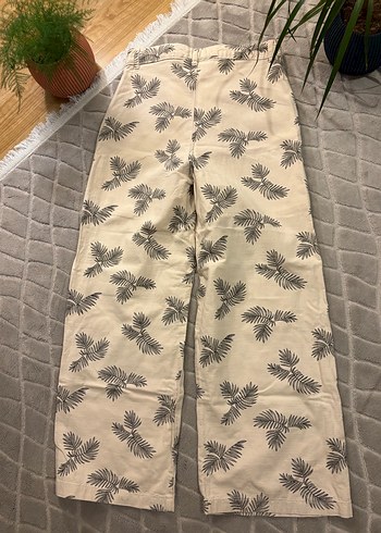 Bej Gri Desenli Rahat Kesim Pantolon - Görsel 5