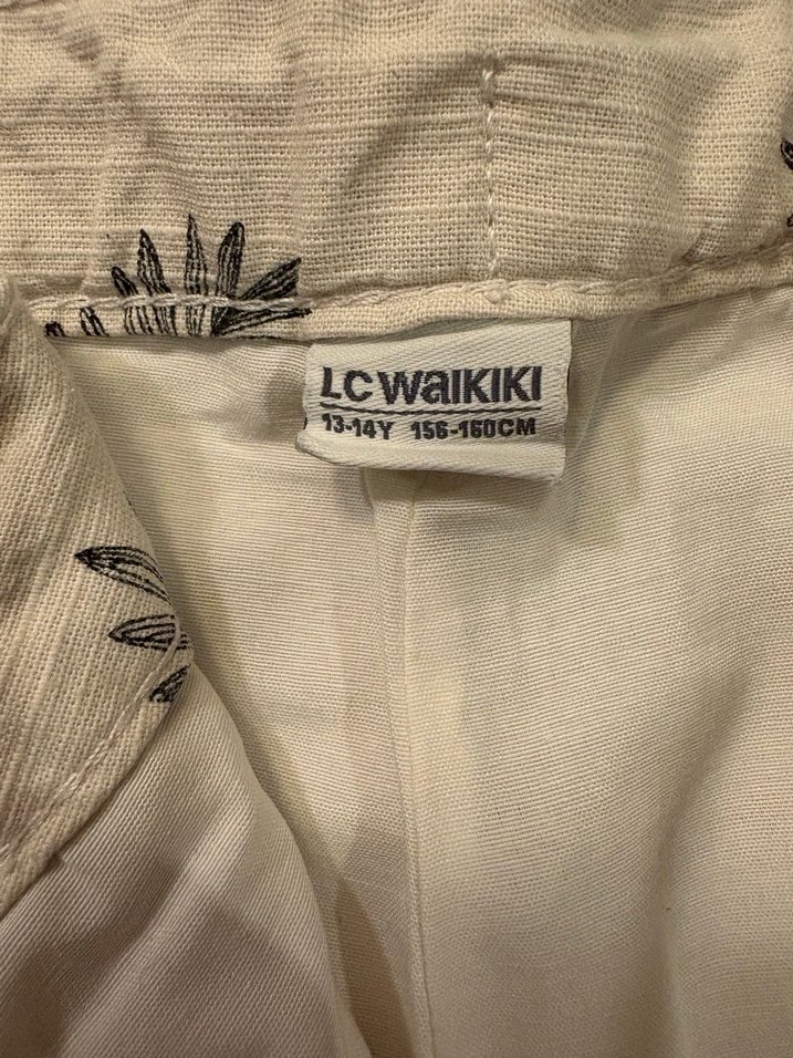 Bej Gri Desenli Rahat Kesim Pantolon - Görsel 4