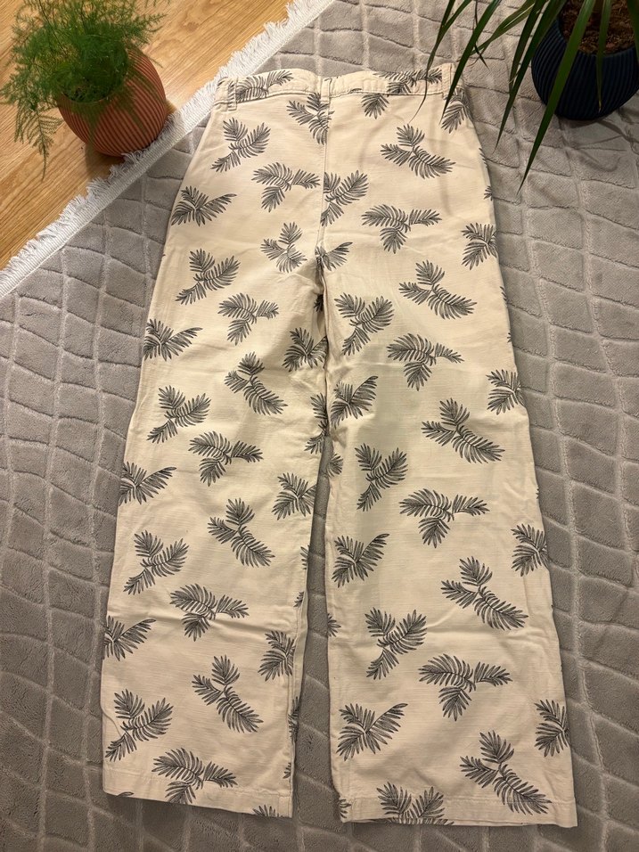 Bej Gri Desenli Rahat Kesim Pantolon - Görsel 5