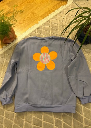 Mavi Uzun Kollu Los Angeles Baskılı Sweatshirt - Görsel 3