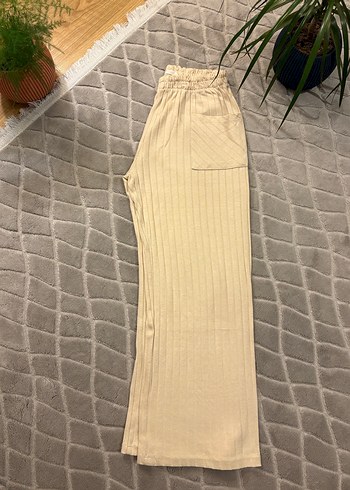 Bej Pilili Rahat Kesim Pantolon - Görsel 2