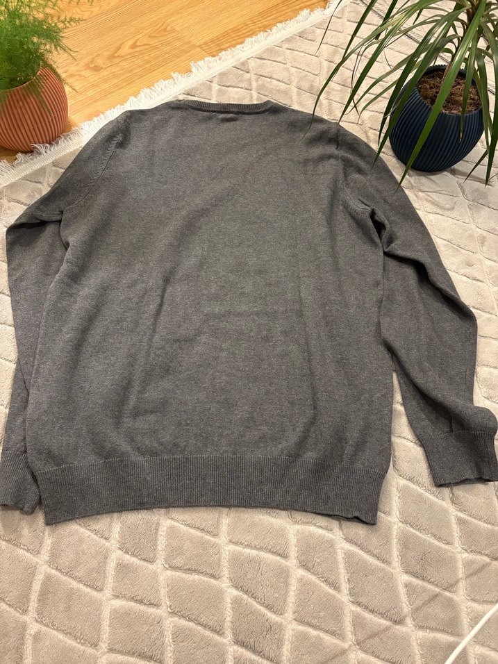 Gri Erkek Bisiklet Yaka Uzun Kollu Triko - Görsel 3