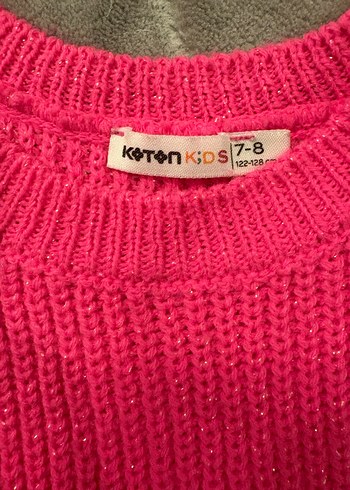 Kız Çocuk Pembe Triko Uzun Kollu Kazak Elbise - Görsel 3