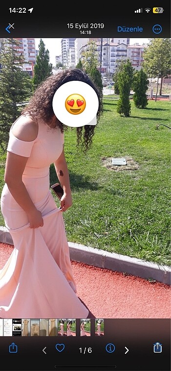 Pudra somon tonlarında croplu abiye