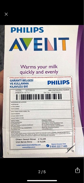 Philips Philips avent biberon isitici