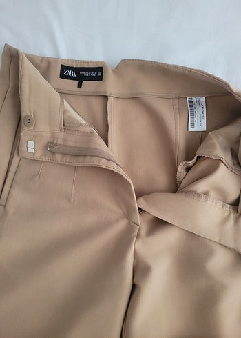 Bej Süet Rahat Kesim Kadın Pantolon - Görsel 5