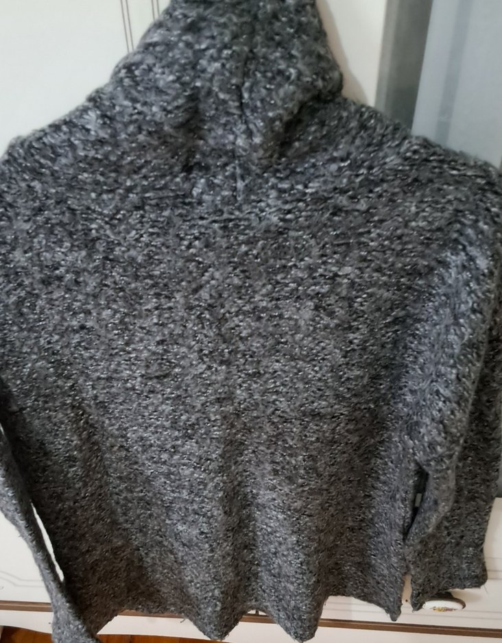 Gri Örgü Yün Kadın Kazak - Görsel 2