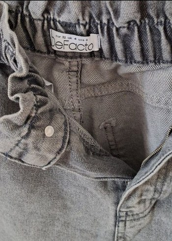 Gri Kadın Denim Bol Kesim Midi Jean - Görsel 2