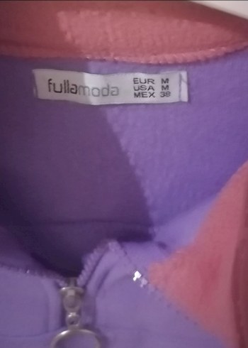 m Beden Mor Kadın Fermuarlı Sweatshirt