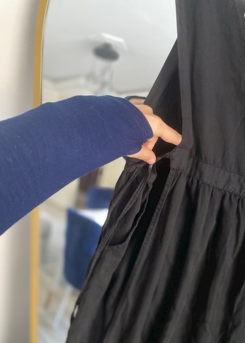 Siyah Kolsuz Hamile Uzun Tulum - Görsel 6