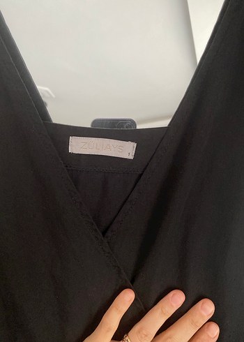 Siyah Kolsuz Hamile Uzun Tulum - Görsel 7