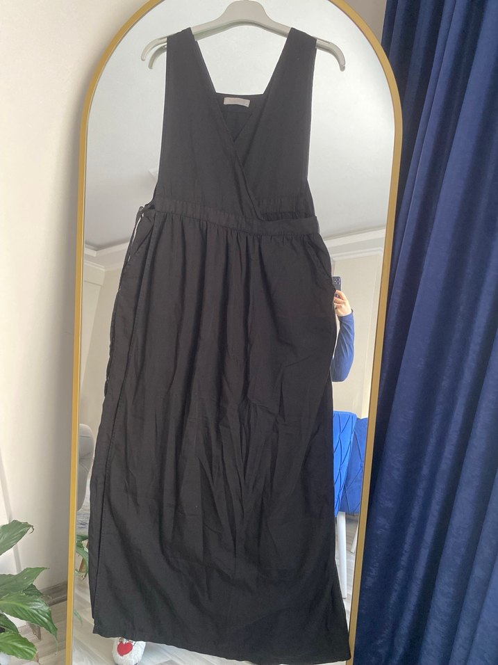 Siyah Kolsuz Hamile Uzun Tulum - Görsel 2