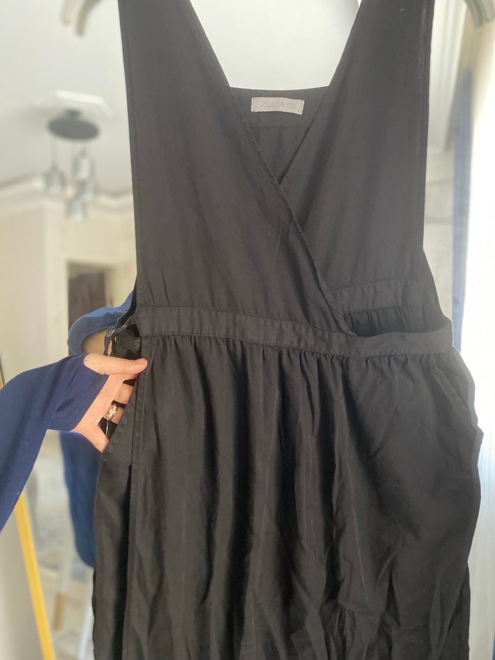 Siyah Kolsuz Hamile Uzun Tulum - Görsel 5