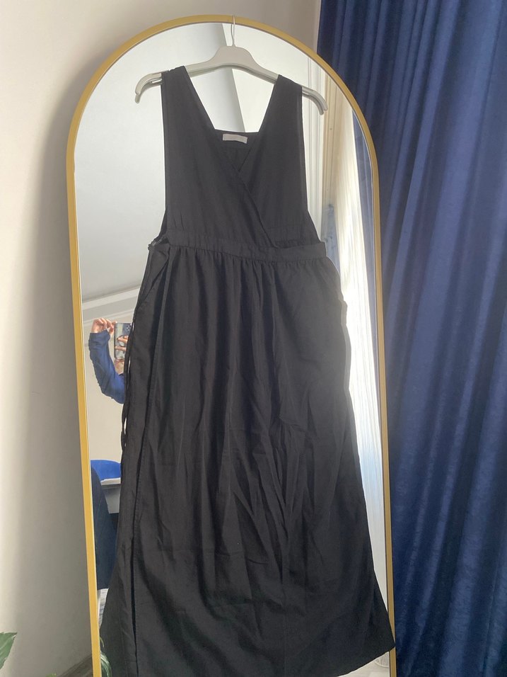 Siyah Kolsuz Hamile Uzun Tulum - Görsel 3