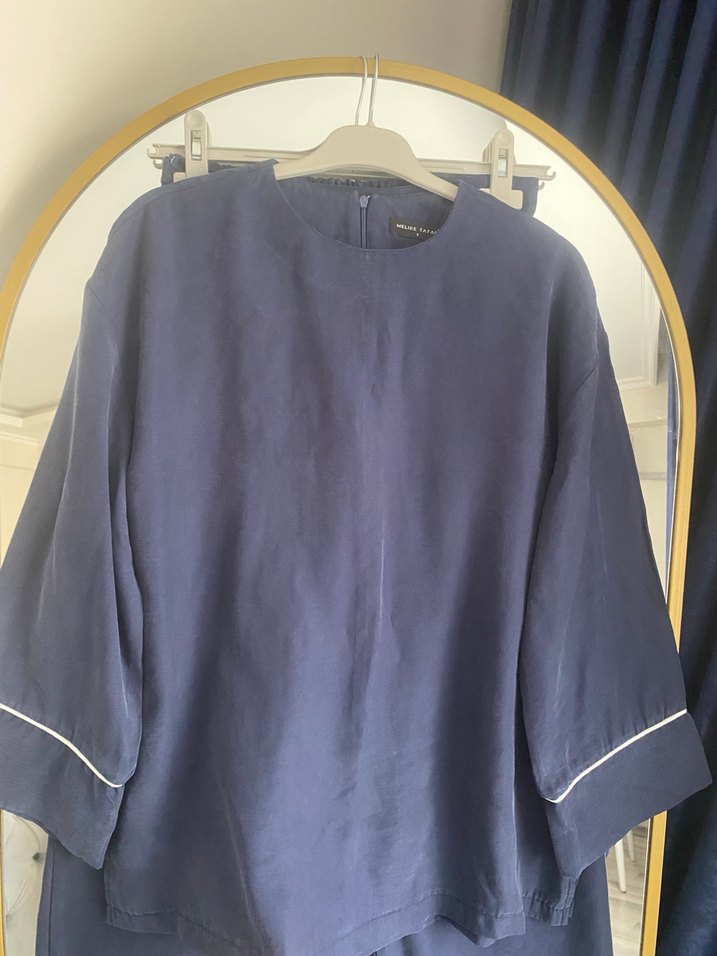 Lacivert Midi ikili Takım Uzun Kollu - Görsel 5