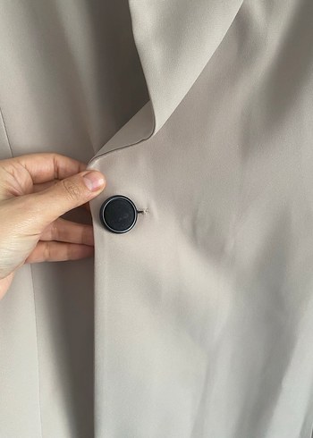 Bej Kadın Midi Blazer Ceket - Görsel 8