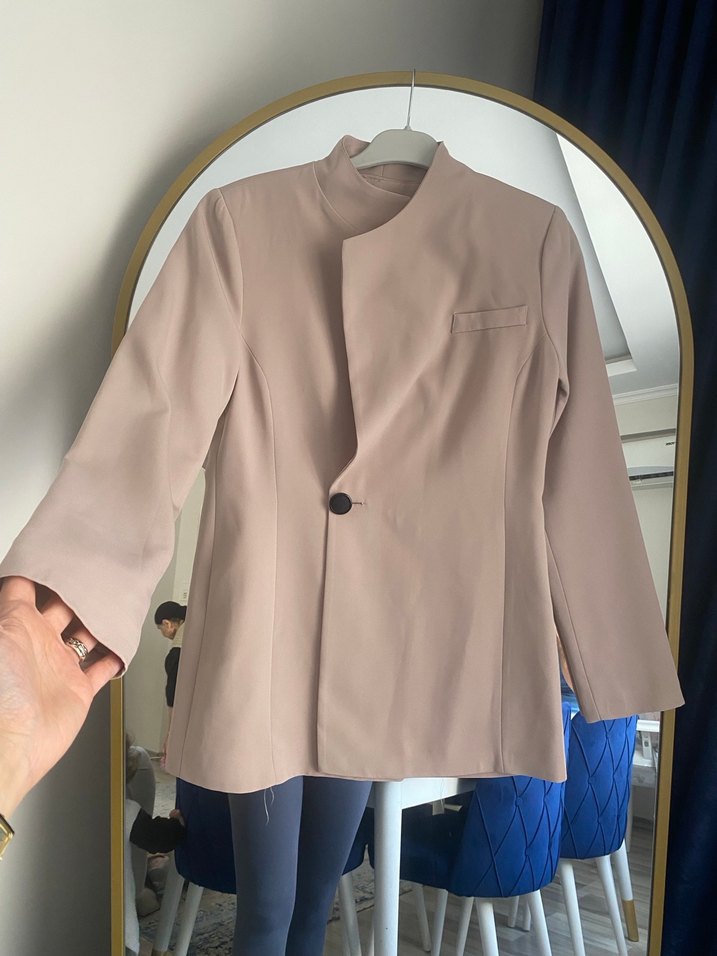Bej Kadın Midi Blazer Ceket - Görsel 2