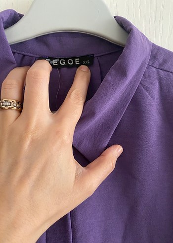Mor Uzun Kollu Keten Kadın Takım - Görsel 7