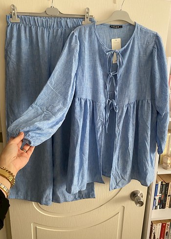 Mavi Uzun Kollu Kadın Takım - Görsel 3