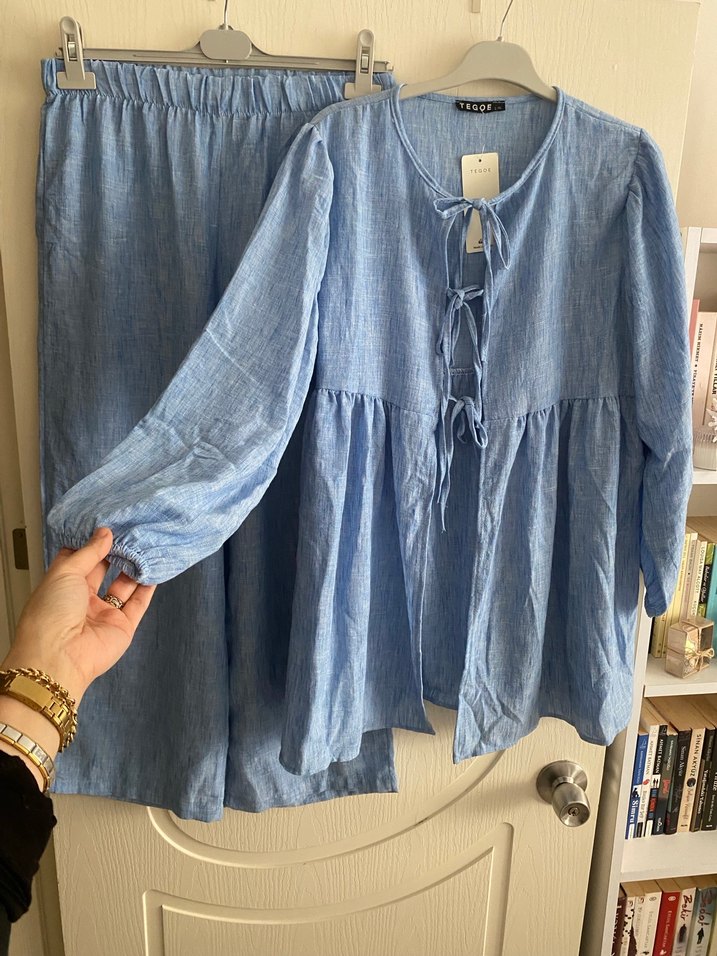 Mavi Uzun Kollu Kadın  Takım - Görsel 3