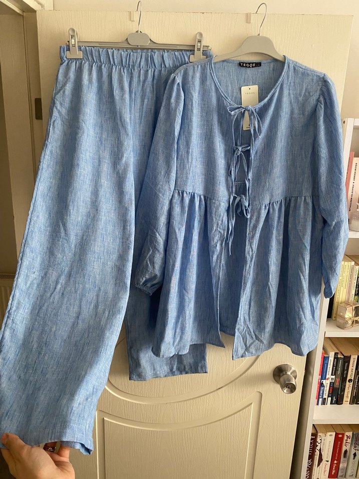 Mavi Uzun Kollu Kadın  Takım - Görsel 2