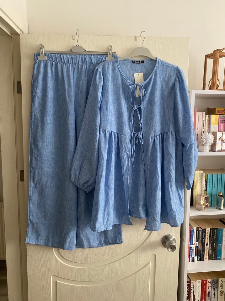 Mavi Uzun Kollu Kadın  Takım - Görsel 4