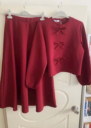 Bordo Midi Kadın Takım Elbise - Görsel 2