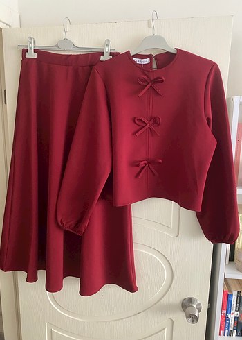 Bordo Midi Kadın Takım Elbise - Görsel 3