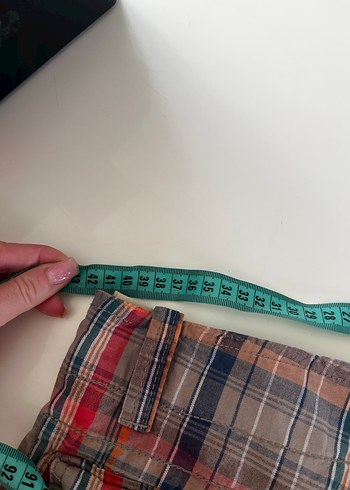 Kemerli Bol Kesim Ekoseli Erkek Şort - Görsel 14