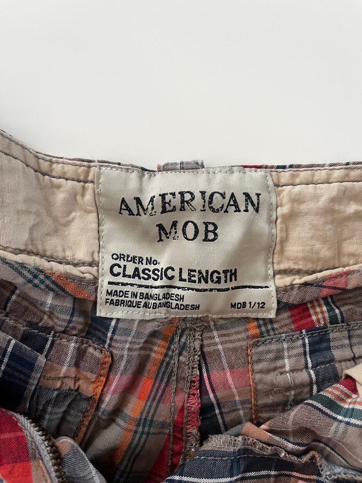 Kemerli Bol Kesim Ekoseli Erkek Şort - Görsel 4