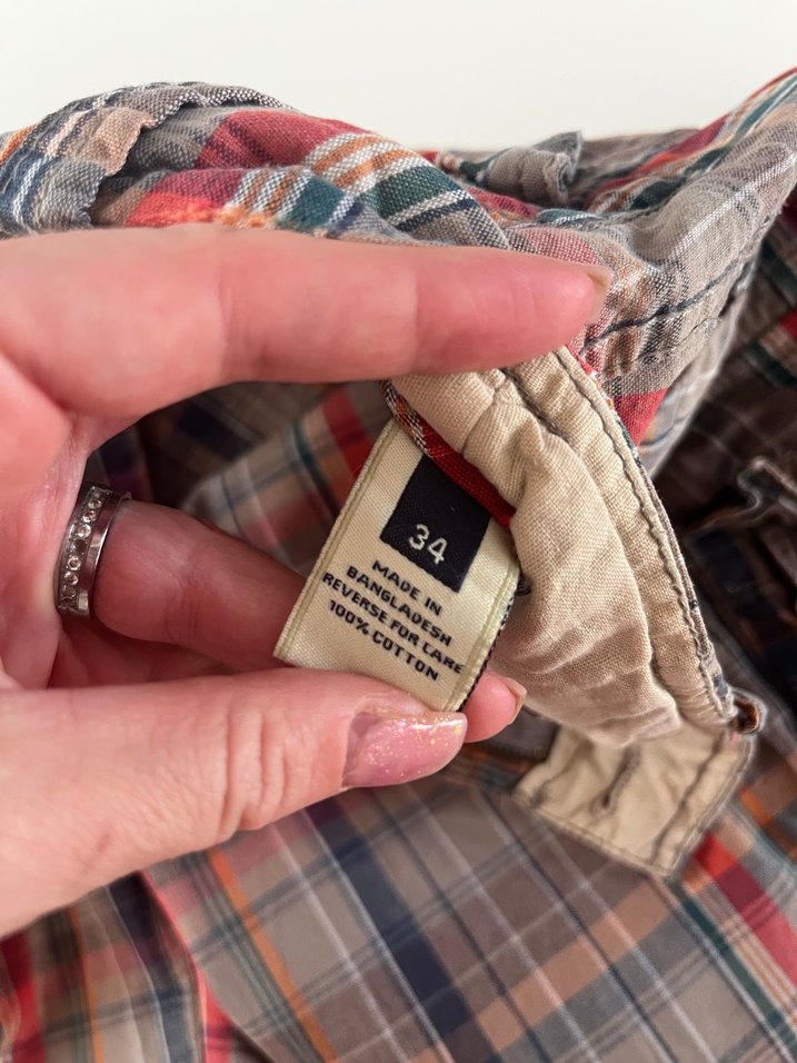 Kemerli Bol Kesim Ekoseli Erkek Şort - Görsel 3