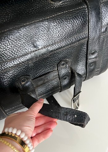 Siyah Deri Biker motor Çanta - Görsel 20