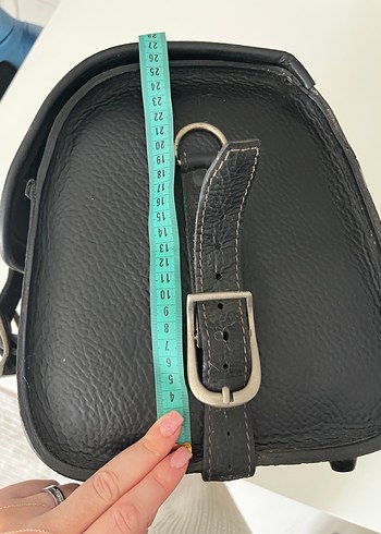 Siyah Deri Biker motor Çanta - Görsel 11
