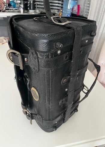 Siyah Deri Biker motor Çanta - Görsel 15