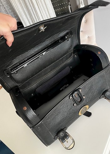 Siyah Deri Biker motor Çanta - Görsel 5