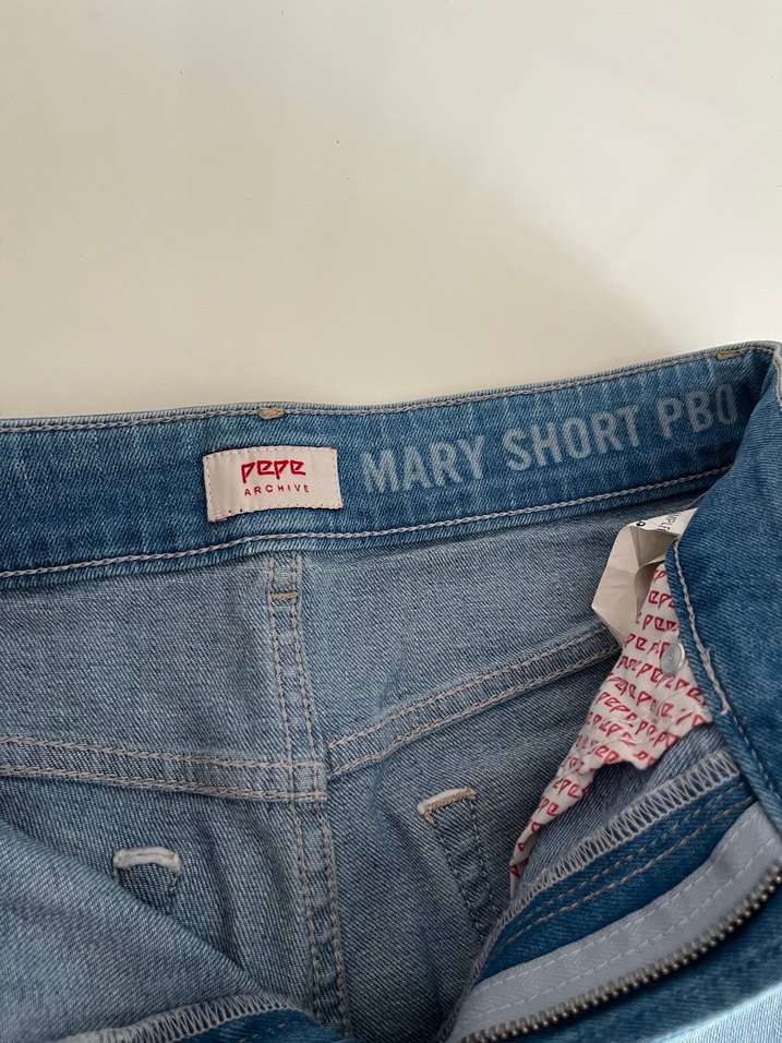 Gri Mavi Rahat Kesim Kadın Kot Şort - Görsel 2