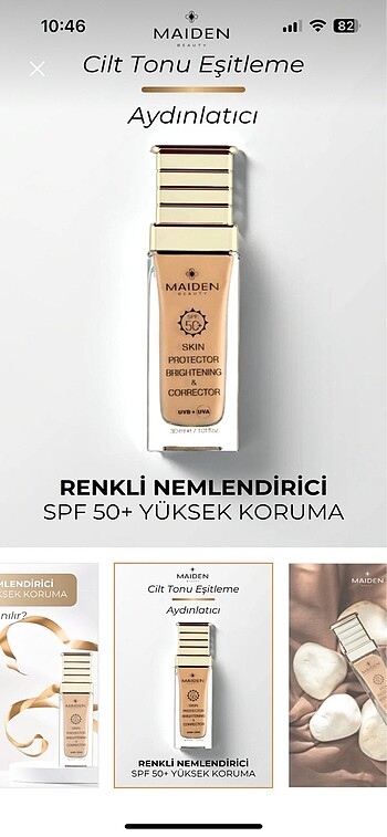 Diğer Maiden Beauty Skin Protector & Corrector SPF 50+