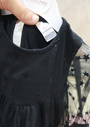 Kız Çocuk Siyah Gotik Nakışlı Elbise - Görsel 3