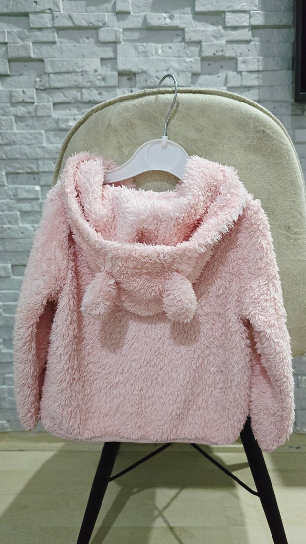 Pembe Örgü Bebek Tulum - Görsel 3