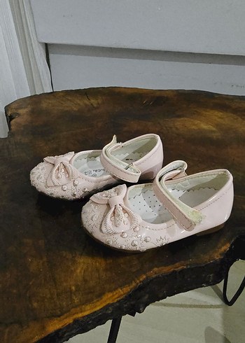 Pembe Nakışlı Kız Çocuk Babet Ayakkabı - Görsel 3