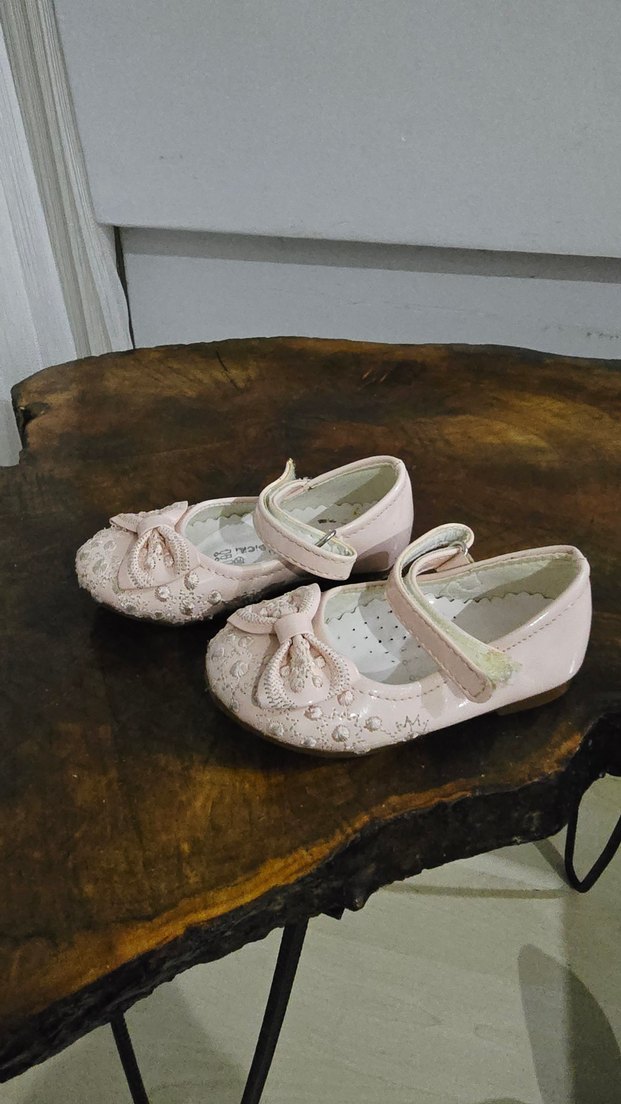 Pembe Nakışlı Kız Çocuk Babet Ayakkabı - Görsel 3