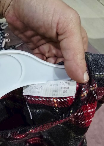 Uzun Kollu Kareli Kız Elbisesi - Görsel 3