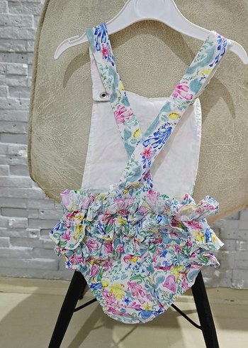 Çiçek Desenli Fırfırlı Bebek Kız Tulum - Görsel 2