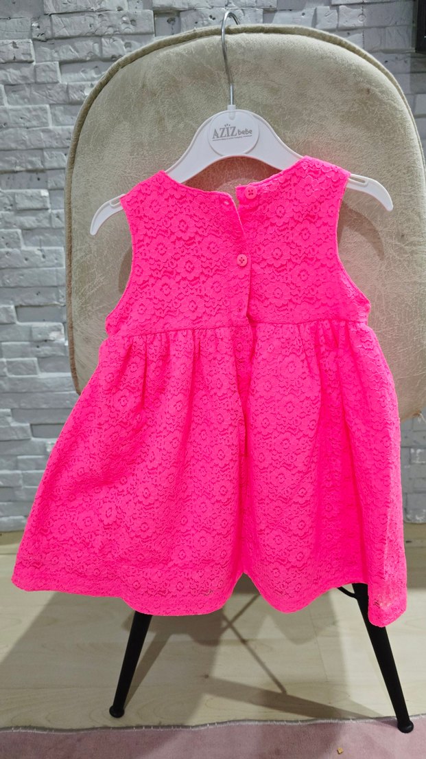 Pembe Dantelli Kız Çocuk Elbisesi - Görsel 2