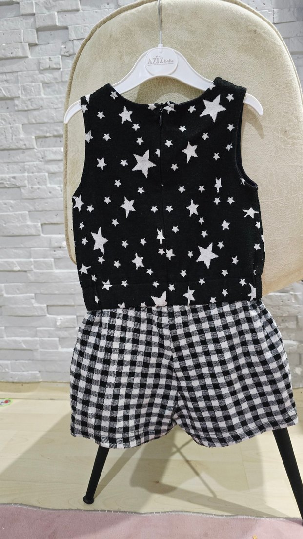 Kız Bebek Bağlamalı Siyah Tulum - Görsel 2