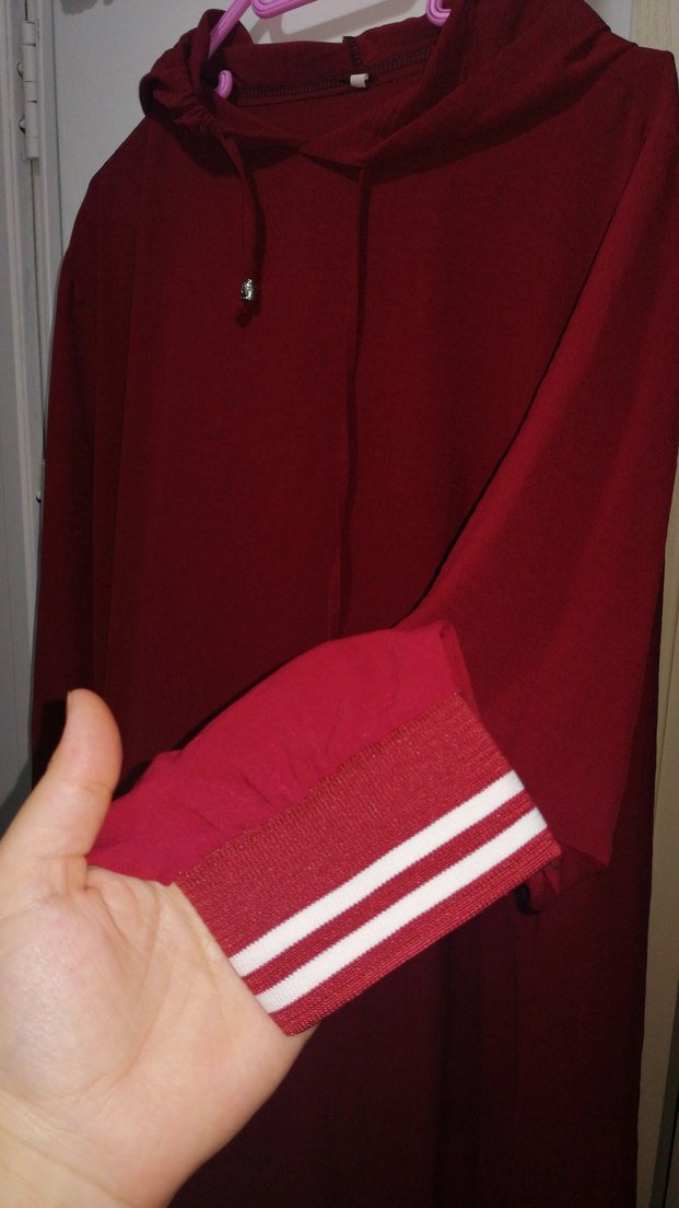 Bordo Kadın Uzun Spor Elbise - Görsel 4