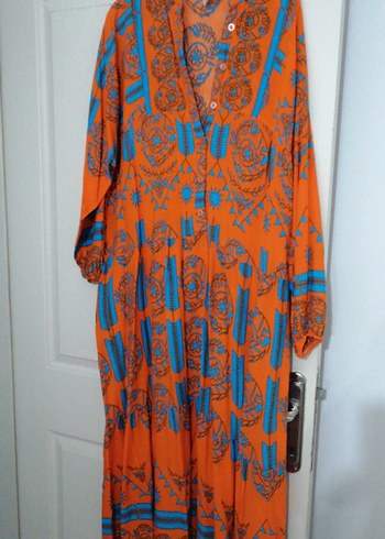 Desenli Uzun Bohem Elbise - Görsel 2