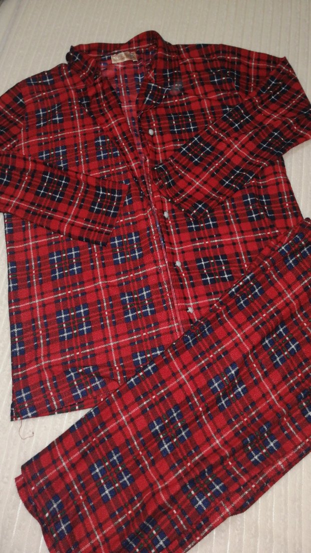 Kırmızı Ekose Erkek Pijama Takımı 2XL - Görsel 2